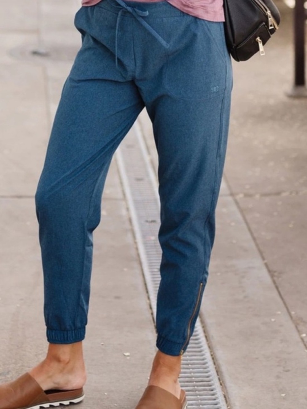 Albion Jetsetters Joggers Pants
Ankle Zippers Drawstring
Blue size large petite